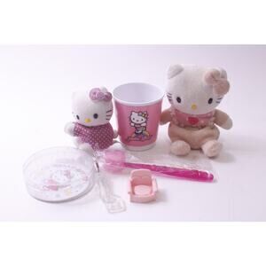 1990s, Hello Kitty Lot, Beanbag, Clips, Toothbrush, Cup, Sanrio Small, PVC Figur